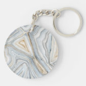 Grijs, gemarmerd abstract ontwerp sleutelhanger (Achterkant)