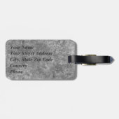 Grijs gemarmerd ovaal monogram bagagelabel (Achterkant horizontaal)