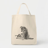 grijs gemengd ras met teddy schattige hond tote bag (Voorkant)