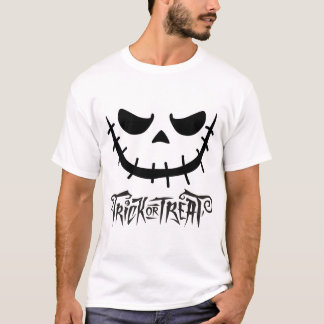 Grijs genaaid glimlach-truc of behandeling Zwart G T-shirt