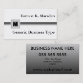 Grijs Generieke Monogram Naam Kaart Visitekaartje (Voorkant / Achterkant)