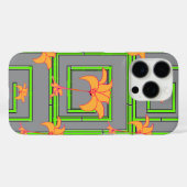 Grijs Geo Bloemmotief Case-Mate iPhone Case (Achterkant (horizontaal))