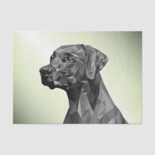 Grijs Geometric Dog Green Tissuepapier