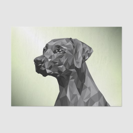 Grijs Geometric Dog Green Tissuepapier (Voorkant)