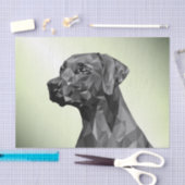 Grijs Geometric Dog Green Tissuepapier (Craft)