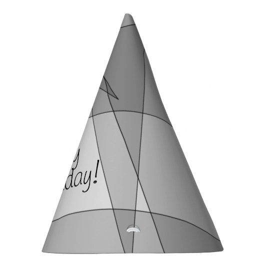 Grijs Geometrisch Aangepast Feesthoedjes (Rechts)