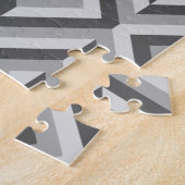 Grijs Geometrisch Diamantpatroon frustrerend Legpuzzel (Zijkant)