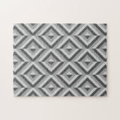 Grijs Geometrisch Diamantpatroon frustrerend Legpuzzel (Horizontaal)
