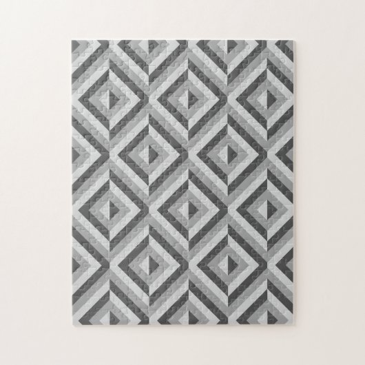 Grijs Geometrisch Diamantpatroon frustrerend Legpuzzel (Verticaal)