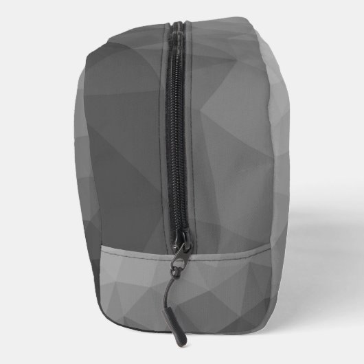 Grijs geometrisch maaspatroon Monogram Toilettasje (Rechts)