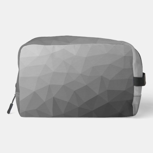 Grijs geometrisch maaspatroon Monogram Toilettasje (Achterkant)