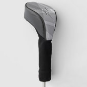 Grijs Geometrisch met Letter Golfheadcover (Schuin)