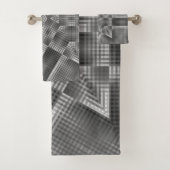 grijs geometrisch patroon bad handdoek (Insitu)