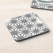 Grijs geometrisch patroon bier onderzetter (Linkerzijde)