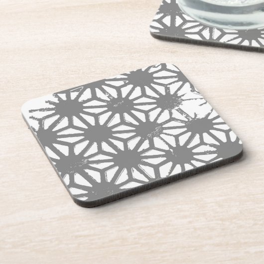 Grijs geometrisch patroon bier onderzetter (Linkerzijde)
