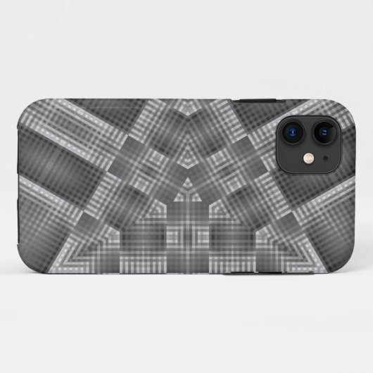 grijs geometrisch patroon Case-Mate iPhone case (Achterkant (horizontaal))