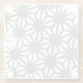 Grijs geometrisch patroon glazen onderzetter (Achterkant)