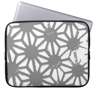 Grijs geometrisch patroon laptop sleeve