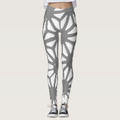 Grijs geometrisch patroon leggings (Voorkant)