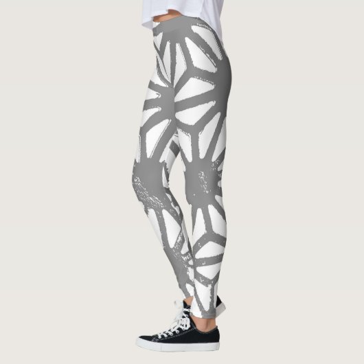 Grijs geometrisch patroon leggings (Links)