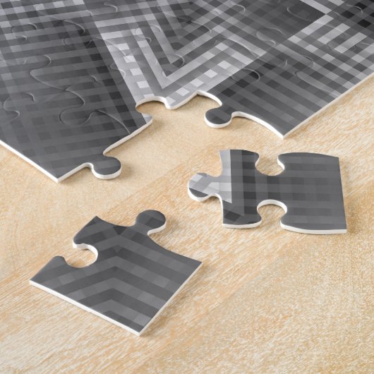 grijs geometrisch patroon legpuzzel (Zijkant)