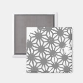 Grijs geometrisch patroon magneet (Voorkant / Achterkant)