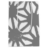 Grijs geometrisch patroon medium cadeauzakje (Achterkant)