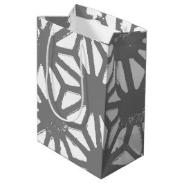 Grijs geometrisch patroon medium cadeauzakje
