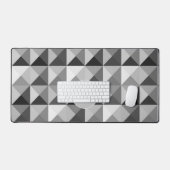 Grijs geometrisch patroon Monogram Bureaumat (Keyboard & Muis)