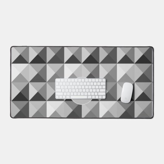 Grijs geometrisch patroon Monogram Bureaumat (Keyboard & Muis)