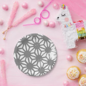 Grijs geometrisch patroon papieren bordje (Feest)