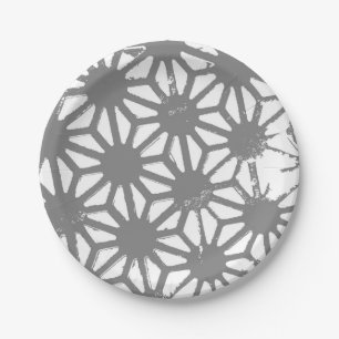 Grijs geometrisch patroon papieren bordje