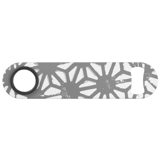 Grijs geometrisch patroon speed flessenopener (Voorkant (Horizontaal))