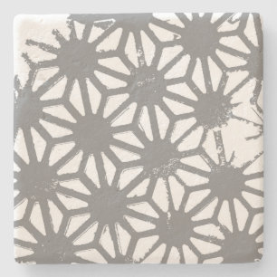 Grijs geometrisch patroon stenen onderzetter