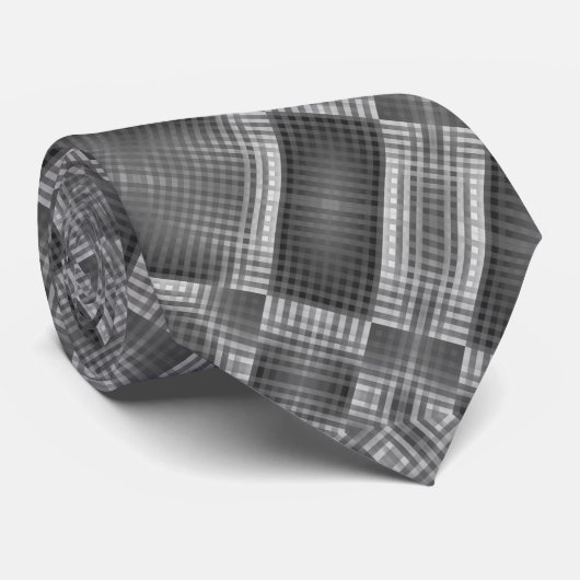 grijs geometrisch patroon stropdas (Opgerold)