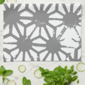 Grijs geometrisch patroon theedoek (Gevouwen)