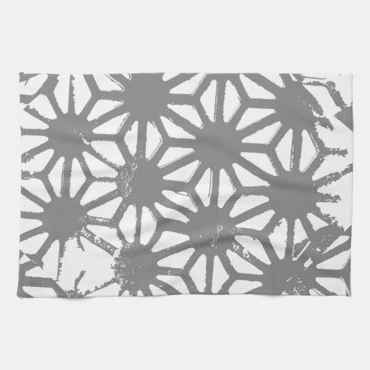 Grijs geometrisch patroon theedoek (Horizontaal)