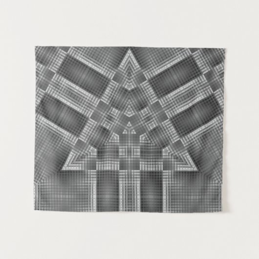 grijs geometrisch patroon wandkleed (Voorkant (horizontaal))