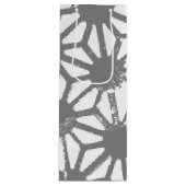 Grijs geometrisch patroon wijn cadeautas (Voorkant)