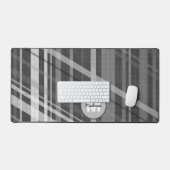 Grijs geometrisch retro Lijnen Patroon Monogram Bureaumat (Keyboard & Muis)