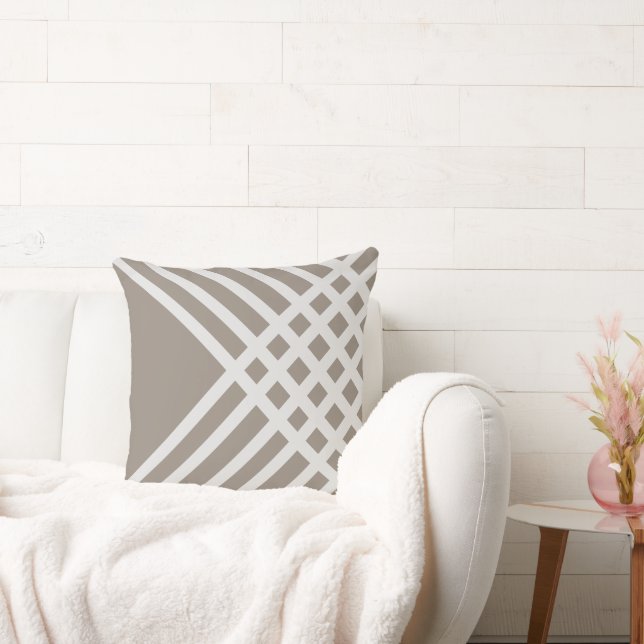 Grijs geometrisch Sierkussen (Bank)