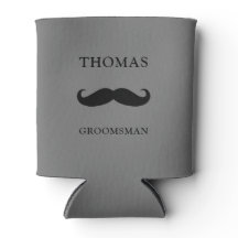 grijs gepersonaliseerde naam snor Groomsman