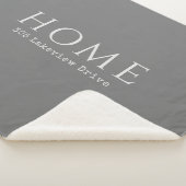 Grijs Gepersonaliseerde Thuis Typografie met Adres Sherpa Deken (3/4)