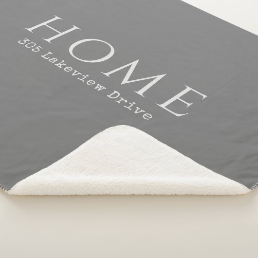 Grijs Gepersonaliseerde Thuis Typografie met Adres Sherpa Deken (3/4)
