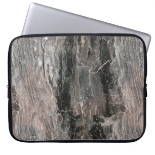 Grijs gepotte marmer Stone Laptop Sleeve