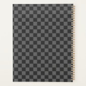 Grijs geruit dambord planner (Achterkant)
