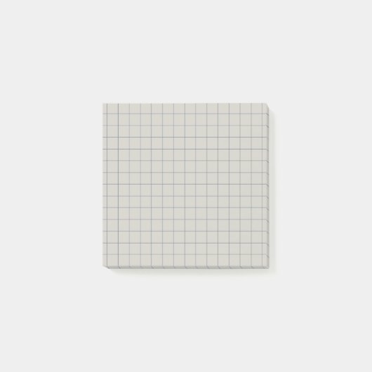 Grijs geruit patroon minimalistisch rasterontwerp post-it® notes (Voorkant)
