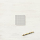 Grijs geruit patroon minimalistisch rasterontwerp post-it® notes (Op bureau)