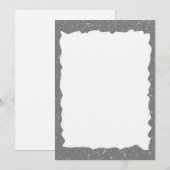grijs gescheurd papier aangepaste rand Sjabloon Kaart (Voorkant / Achterkant)