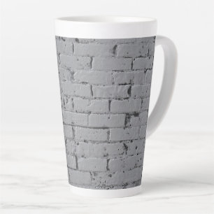 Grijs geschilderde bakstenen muurprint latte mok